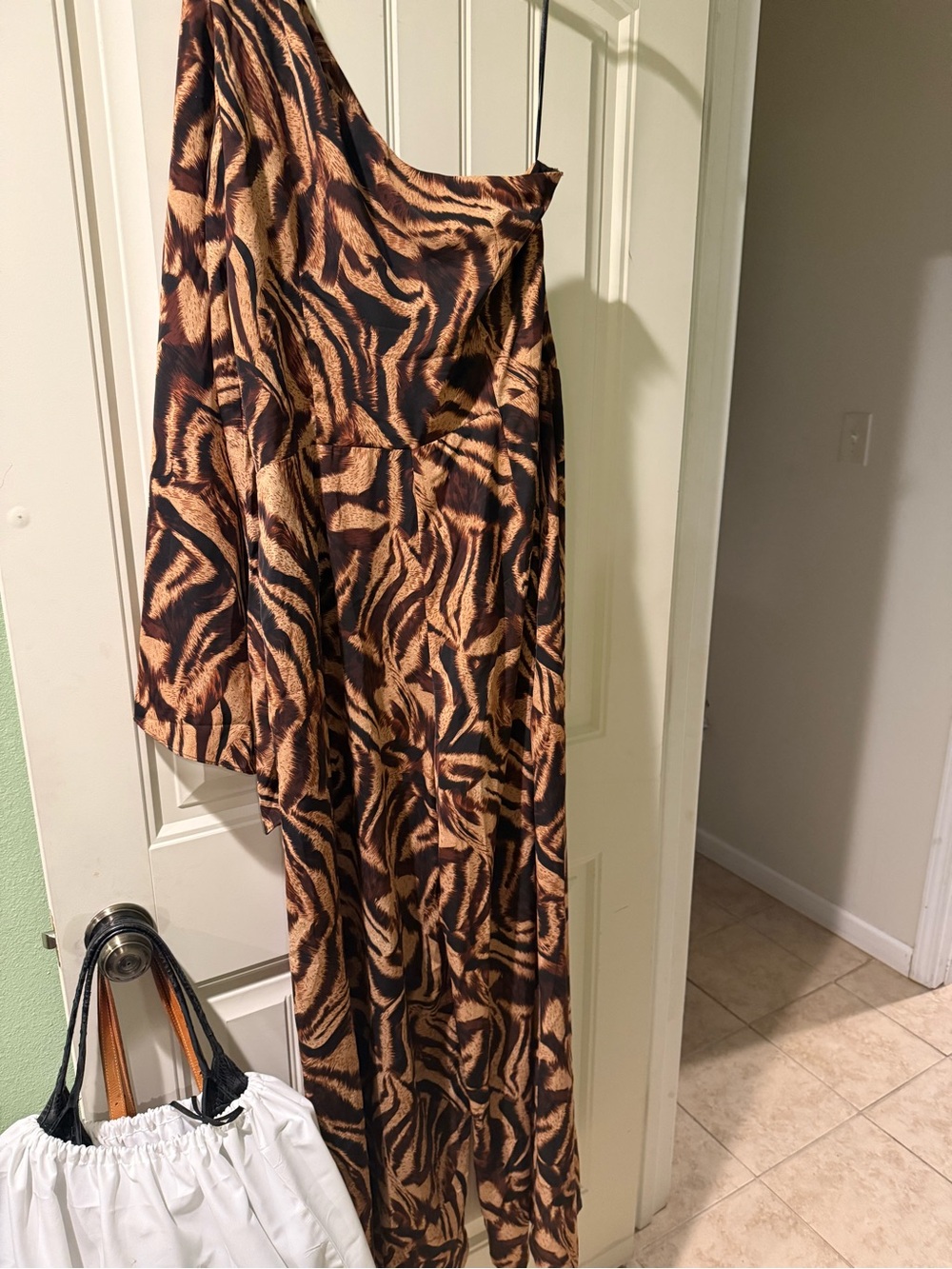 Brown Tiger-Print Maxi Skirt